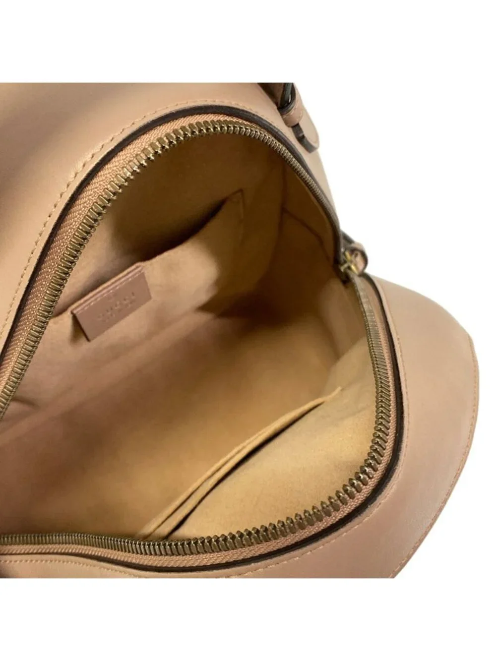 Gucci Backpack GG Marmont Pink Beige Leather